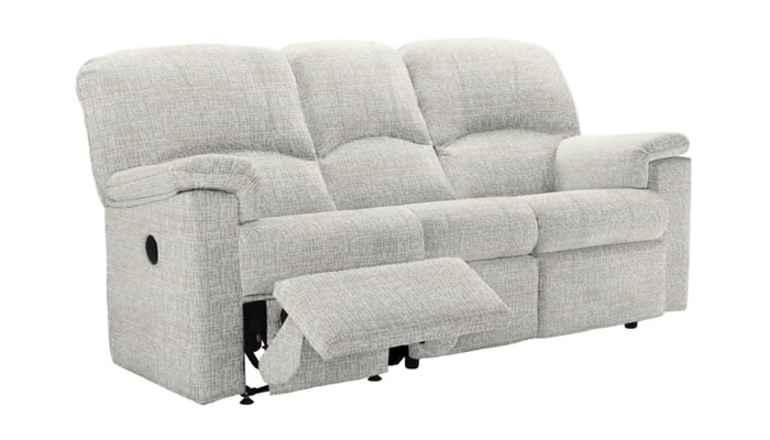 G Plan Chloe 3 Seater Manual Single Recliner Left Hand Facing in Waffle Taupe Fabric